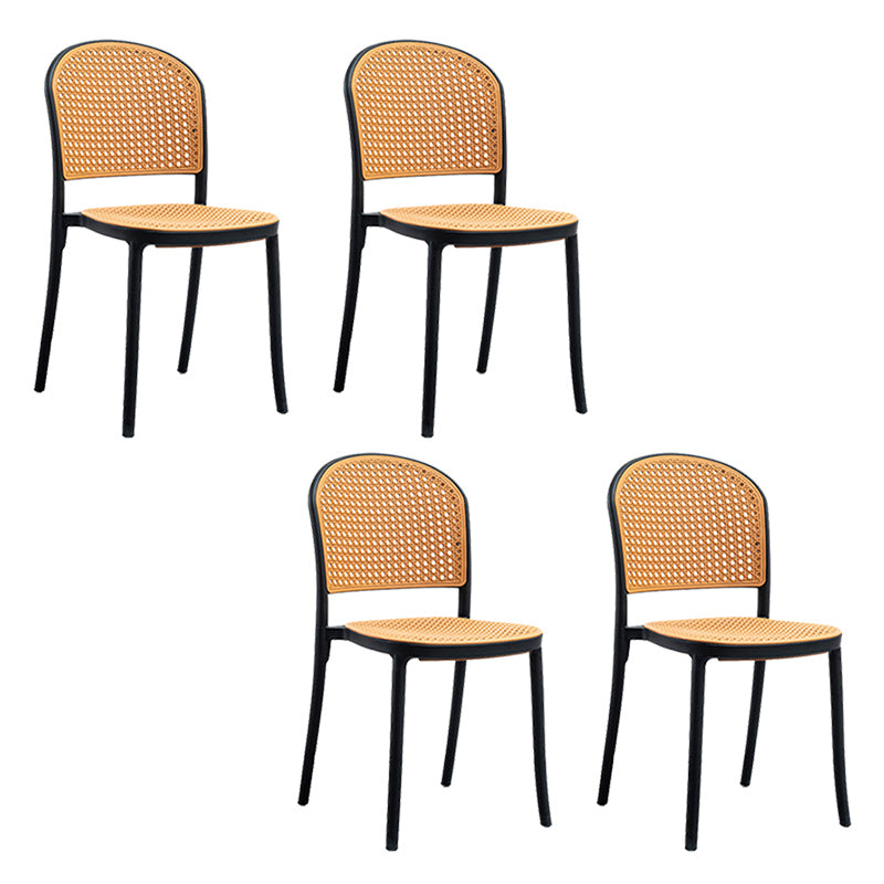 Nordic Style Armless Side Chairs Open Back Chair with Plastic Legs for Home Use