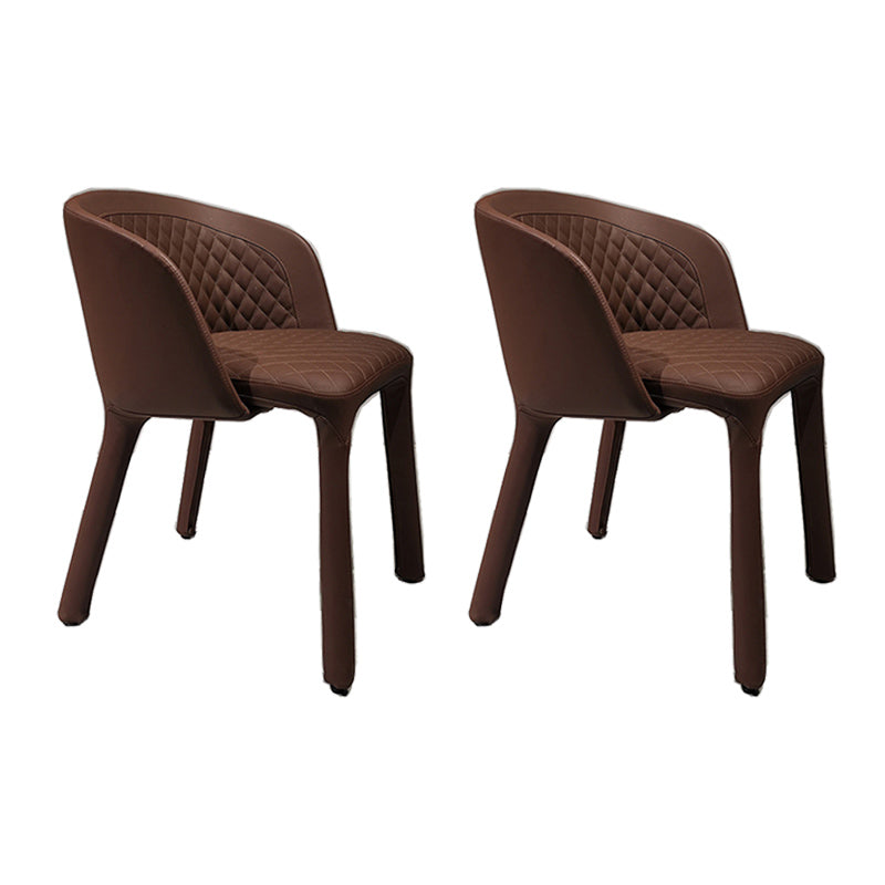 Contemporary Parsons Chairs Upholstered Dining Chairs with Metal Legs