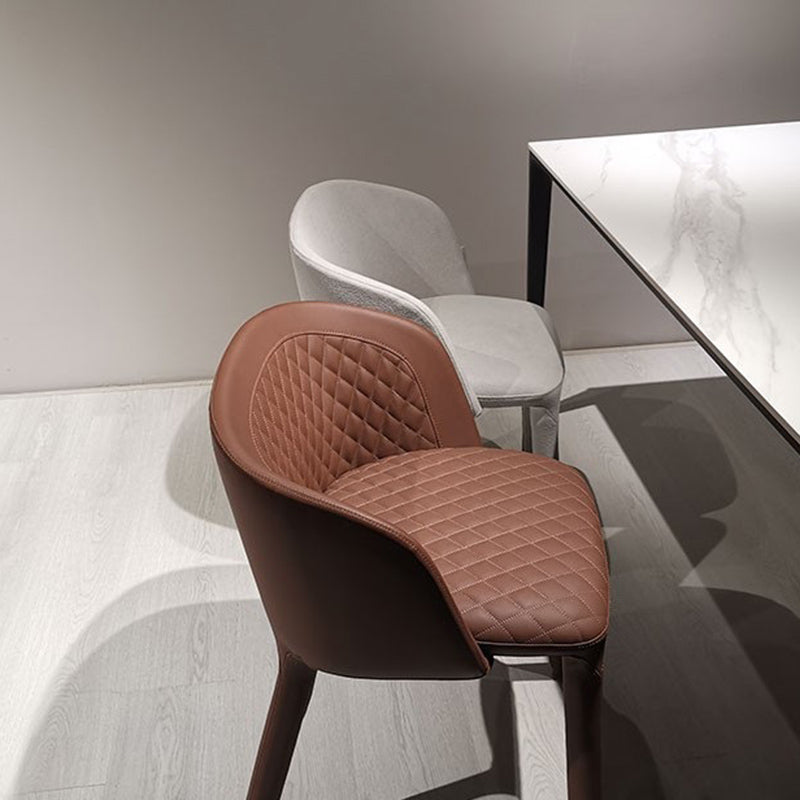 Contemporary Parsons Chairs Upholstered Dining Chairs with Metal Legs