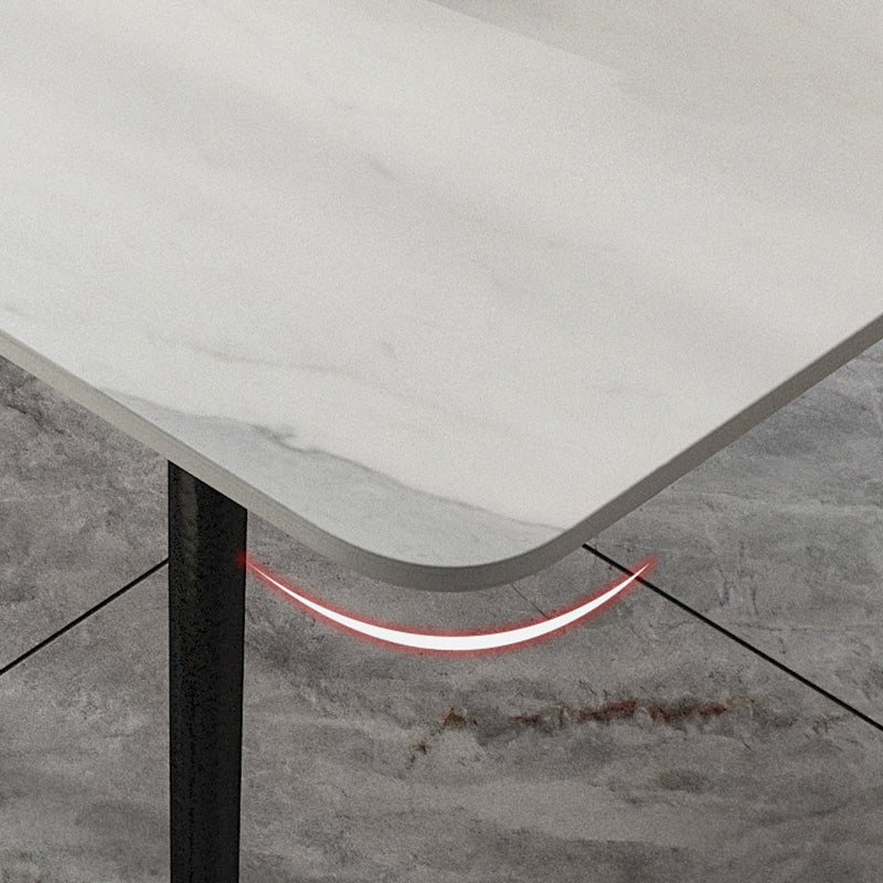 Industrial Iron Legs Dining Table Rectangle Stone Dining Table for Kitchen