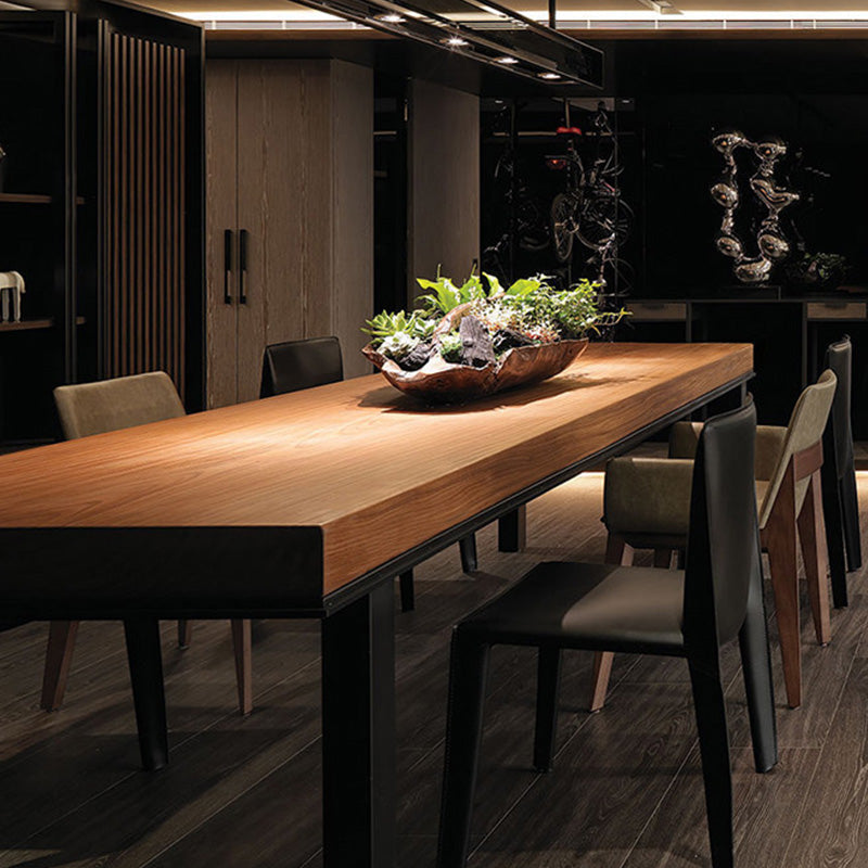 Rectangle 4 Legs Dining Table Industrial Pine Wood Table for Dining Room