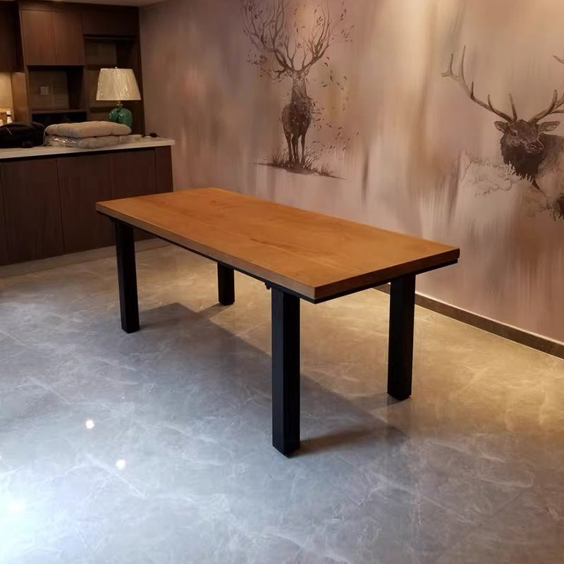 Rectangle 4 Legs Dining Table Industrial Pine Wood Table for Dining Room