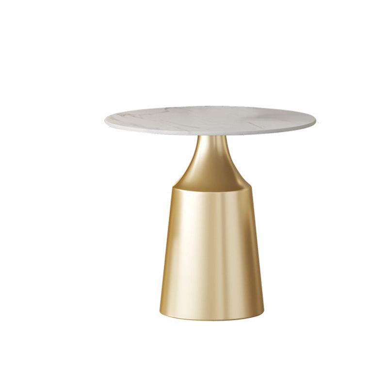 Modern Round Dining Table Glossy White Stone Top Table for Home