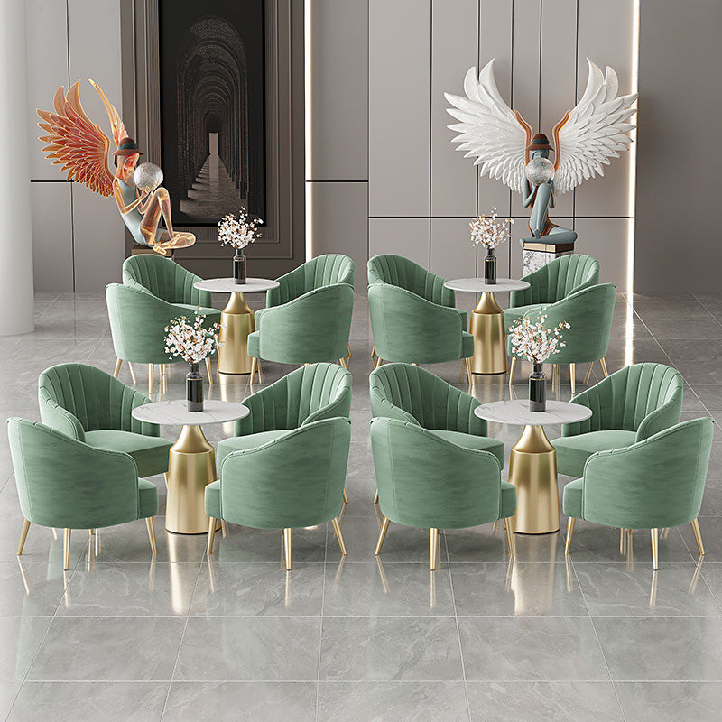 Modern Round Dining Table Glossy White Stone Top Table for Home