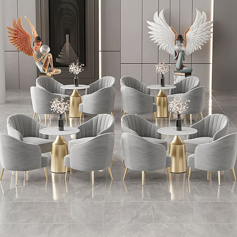 Modern Round Dining Table Glossy White Stone Top Table for Home
