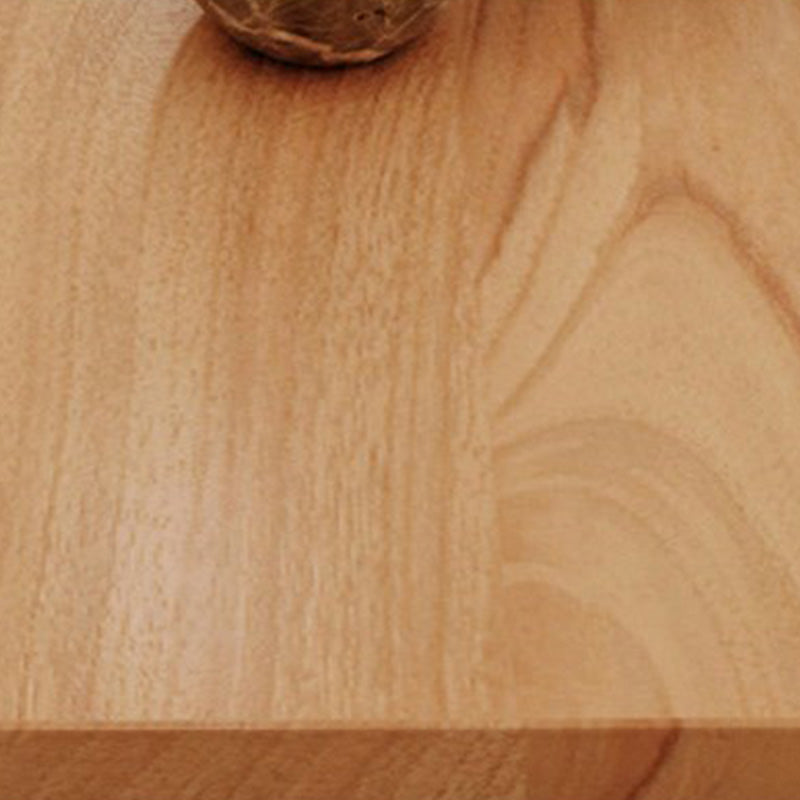 Natural Finish Table with Wooden Base Modern Solid Wood Top Dining Table