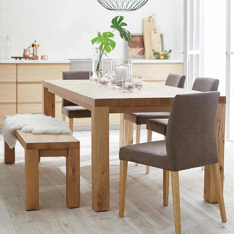 Rectangle 4 Legs Dining Table Modern Style Pine Wood Table for Kitchen