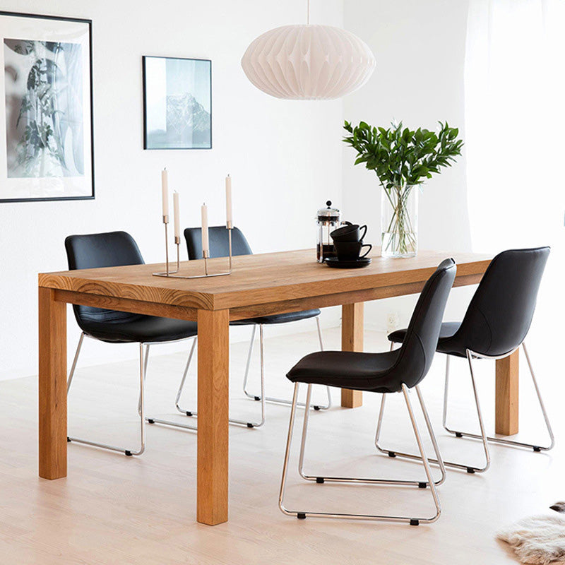 Rectangle 4 Legs Dining Table Modern Style Pine Wood Table for Kitchen
