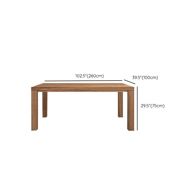 Rectangle 4 Legs Dining Table Modern Style Pine Wood Table for Kitchen