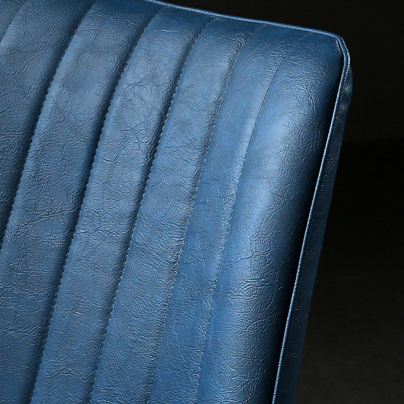 Industrial Style Faux Leather Chair Armless Side Chairs with Metal Legs for Kitchen