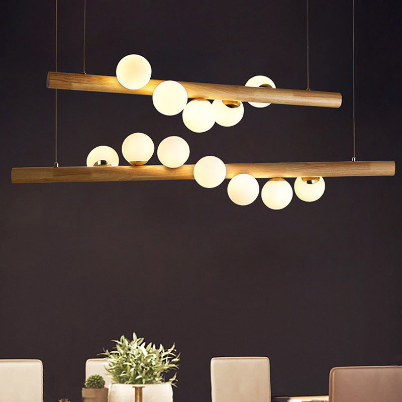 Wood Kitchen Island Lighting Contemporary Glass Shaded Ceiling Light for Home