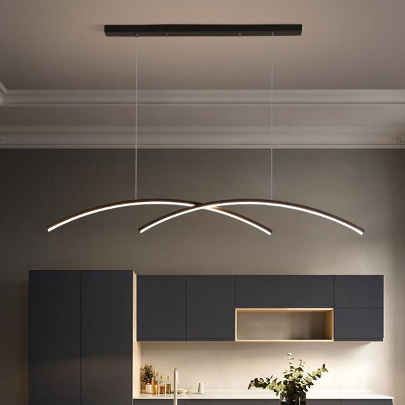 LED Kitchen Island Lighting Contemporary Golden/Black Ceiling Light for Room