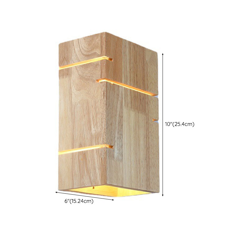 Modernism Beige Finish Single Wall Mounted Sconce LED Wall Light with Wood