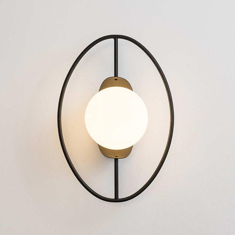 Contemporary Wall Sconce Globe Shade Wall Light Fixture for Bedroom