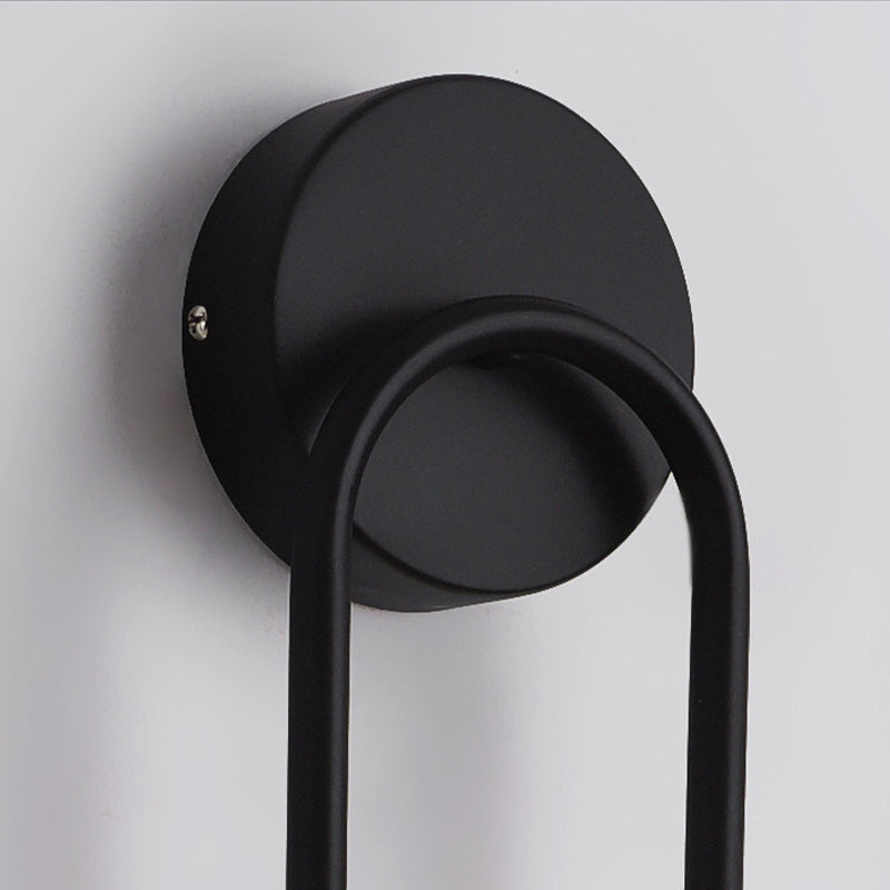 Modern Metal Wall Sconce Circle Shape Wall Light with Silicone Shade for Bedroom