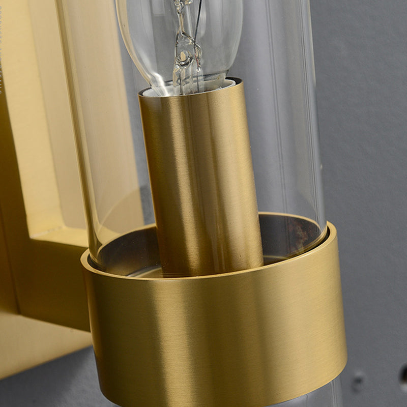 Cylinder Shape Glass Wall Light Industrial Style 1 Light Wall Light Sconce