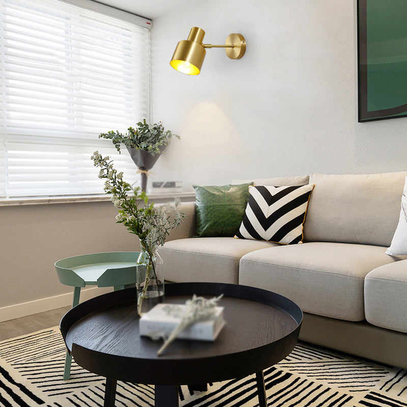 Single Modernism Golden/Black Wall Mounted Sconce Shaded Wall Light for Living Room