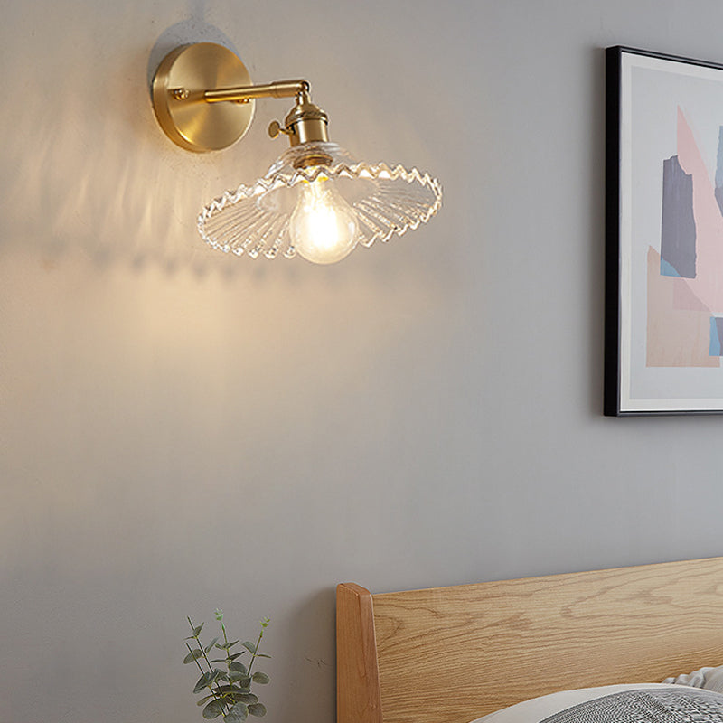 Cone Shape Glass Wall Light Industrial Style 1 Light Wall Light Sconce
