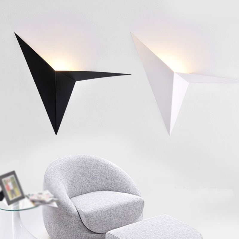 Single Modernism White/Black Wall Mounted Sconce Unique Wall Light for Foyer