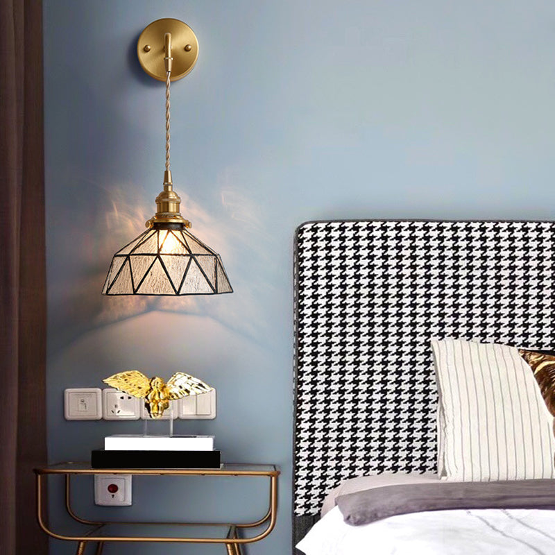 Geometric Shape Glass Wall Light Industrial Style 1 Light Wall Light Sconce