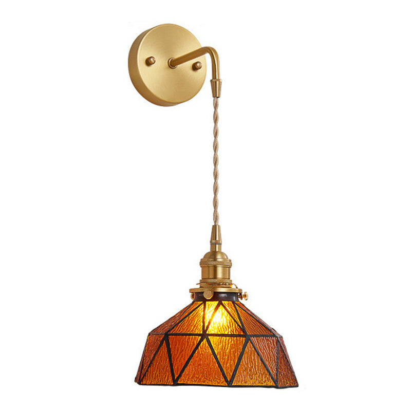 Geometric Shape Glass Wall Light Industrial Style 1 Light Wall Light Sconce