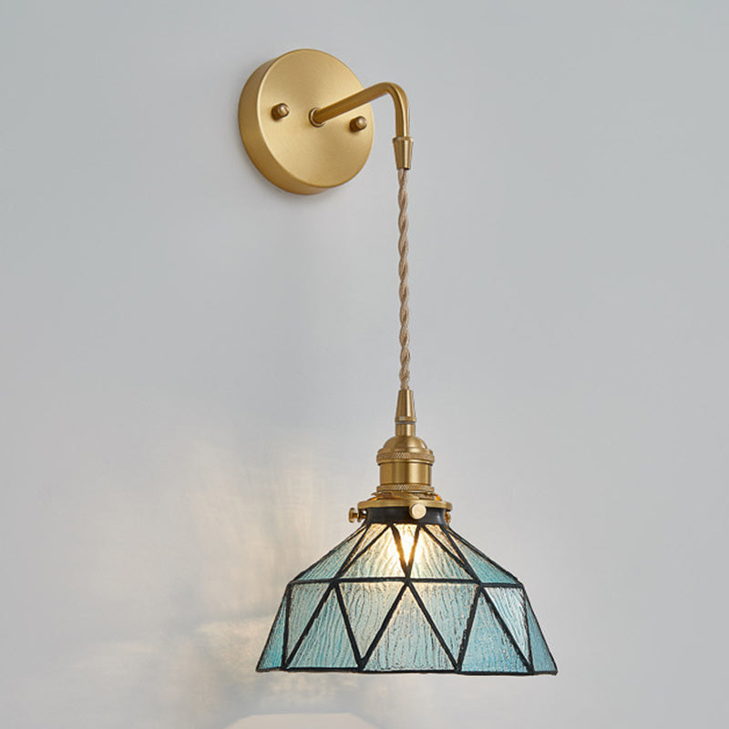 Geometric Shape Glass Wall Light Industrial Style 1 Light Wall Light Sconce