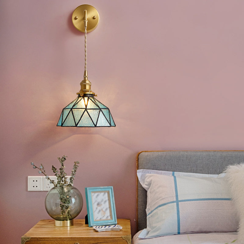 Geometric Shape Glass Wall Light Industrial Style 1 Light Wall Light Sconce