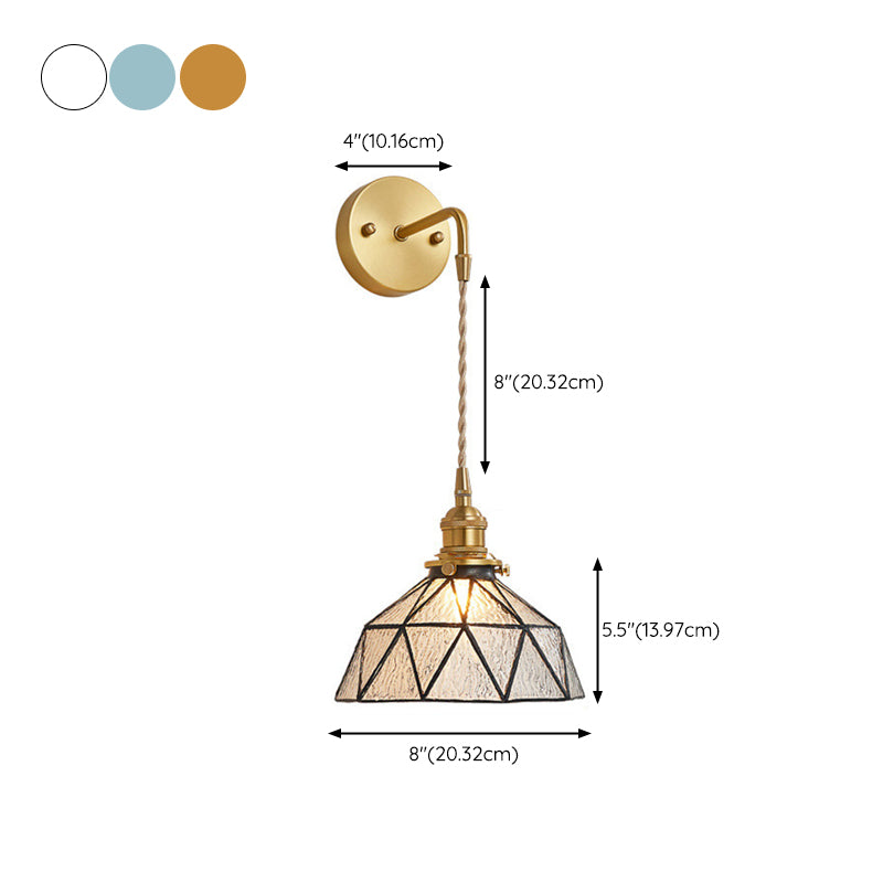 Geometric Shape Glass Wall Light Industrial Style 1 Light Wall Light Sconce