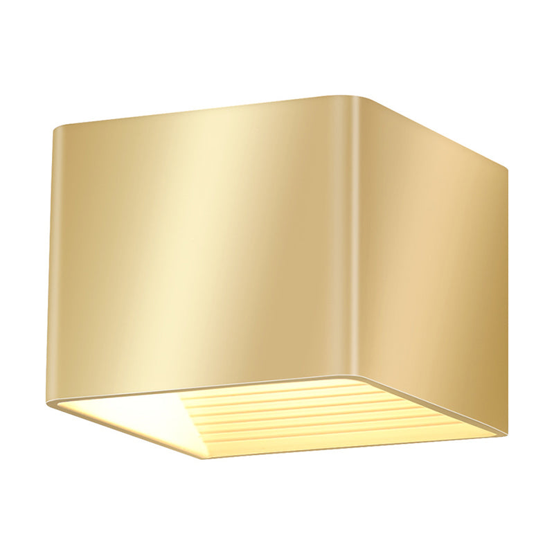 Modern Golden Wall Mounted Sconce Rectangle 2 Lights Shaded Wall Light