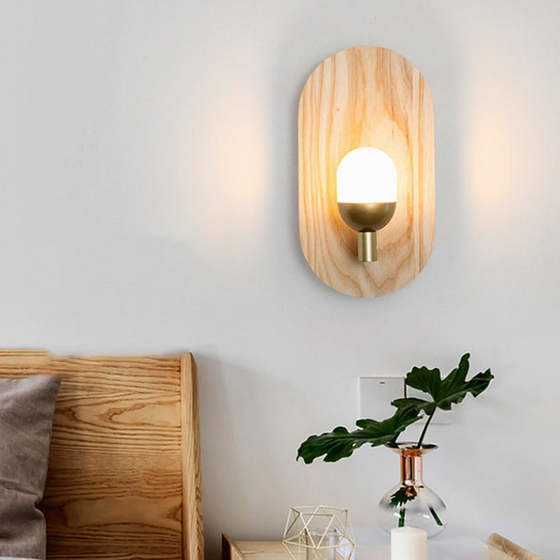 Metal Golden Wall Light Modernism Wood Lighting for Bedroom Home