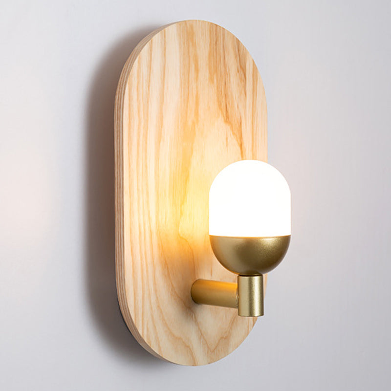 Metal Golden Wall Light Modernism Wood Lighting for Bedroom Home