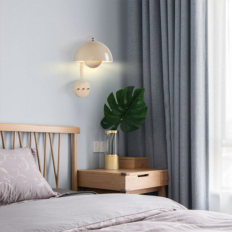 Metal Dome Shape Wall Light Modern Style 1 Light Wall Light Sconces