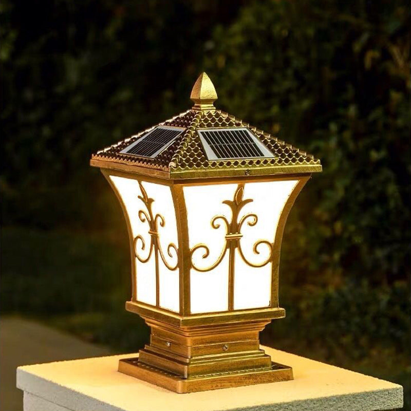 Modern Pillar Lamp Minimalist Outdoor Lamp with Acrylic Shade for Backyard