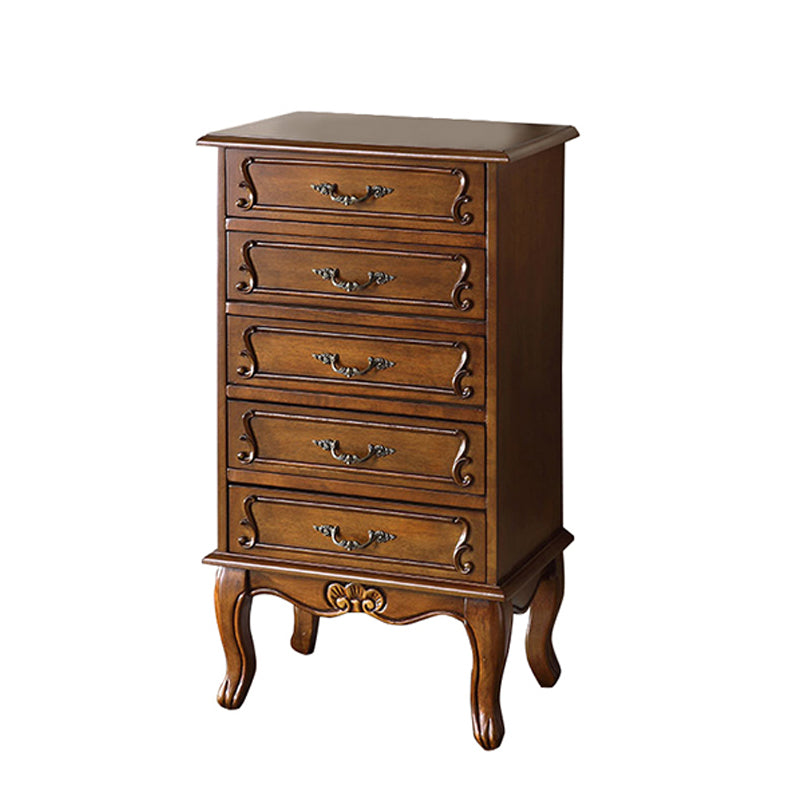 Traditional Rubber Wood Storage Chest Bedroom Chest with Drawers