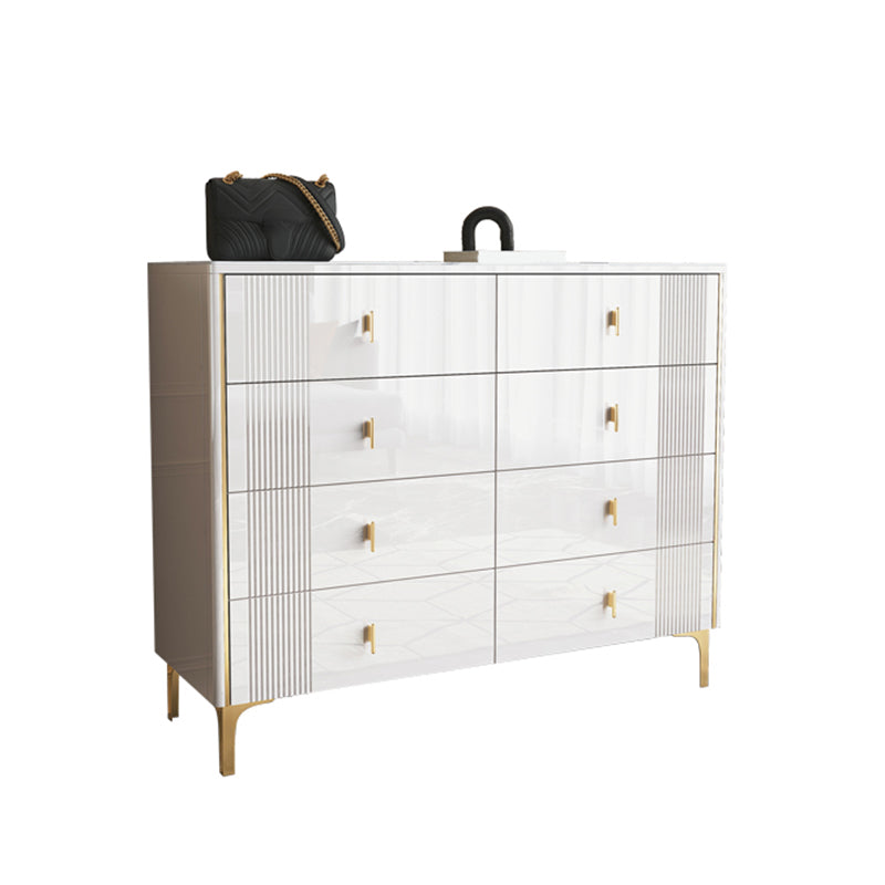 16" W Horizontal Double Dresser Bedroom Slate Top Storage Chest with Drawers