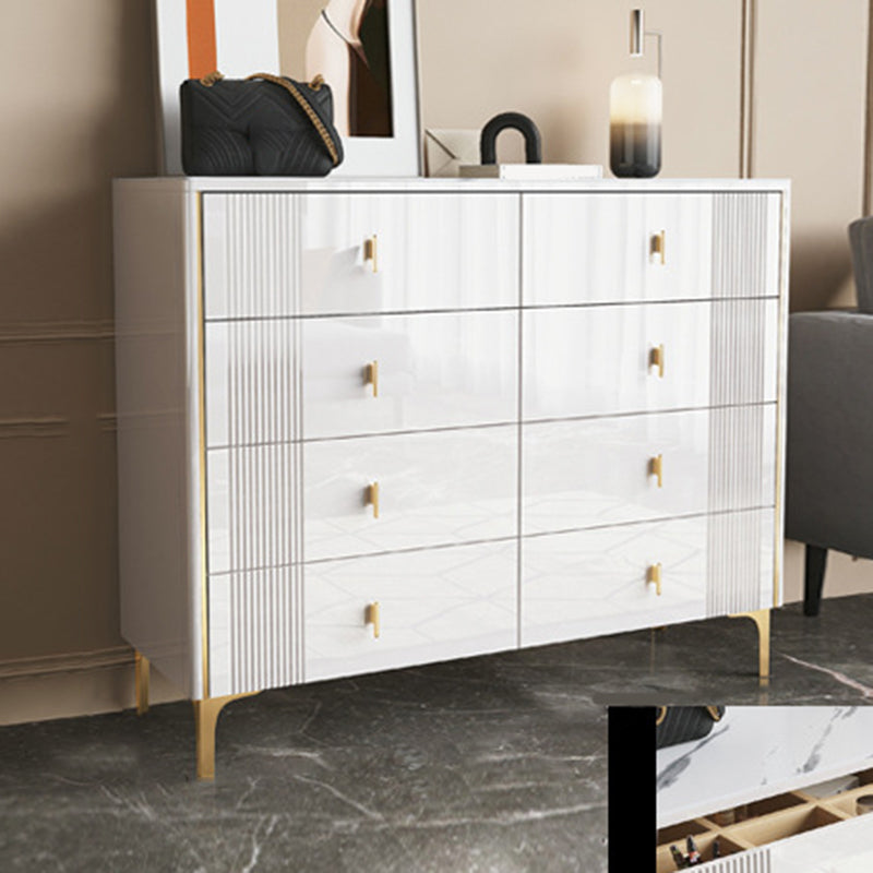 16" W Horizontal Double Dresser Bedroom Slate Top Storage Chest with Drawers