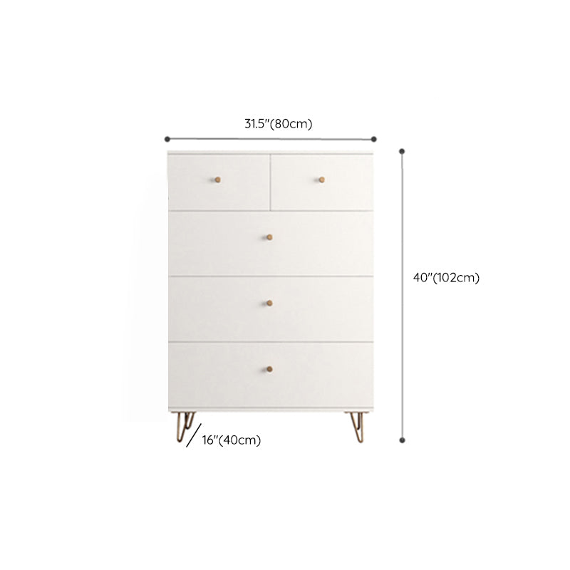 White Contemporary Chest Wood Storage Chest Dresser for Bedroom , 15.7" Wide