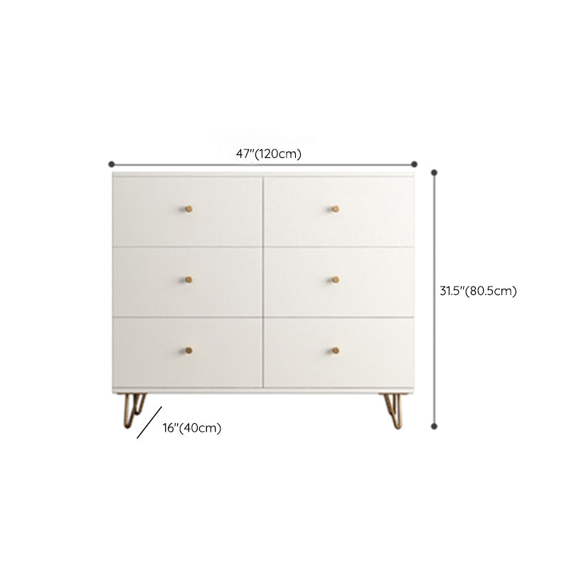 White Contemporary Chest Wood Storage Chest Dresser for Bedroom , 15.7" Wide