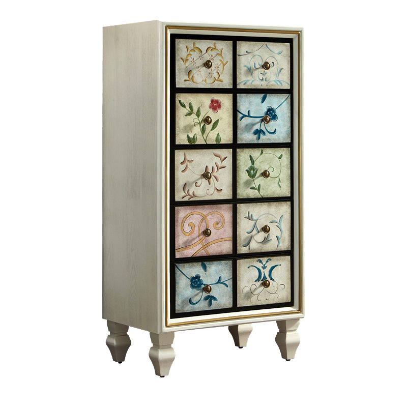 Traditional Bedroom Wooden Storage Chest Horizontal Chest with Drawers