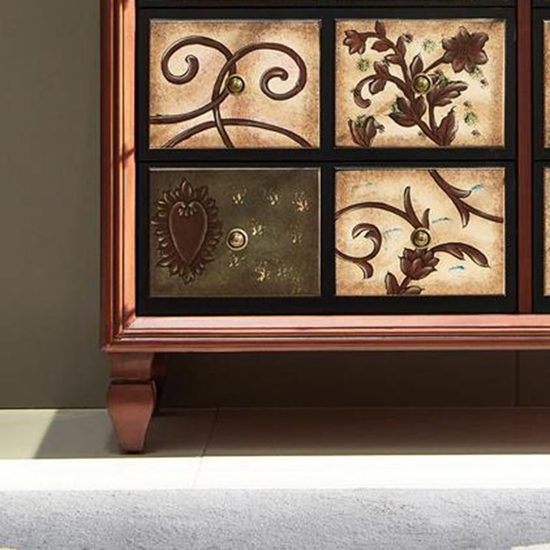 Traditional Bedroom Wooden Storage Chest Horizontal Chest with Drawers