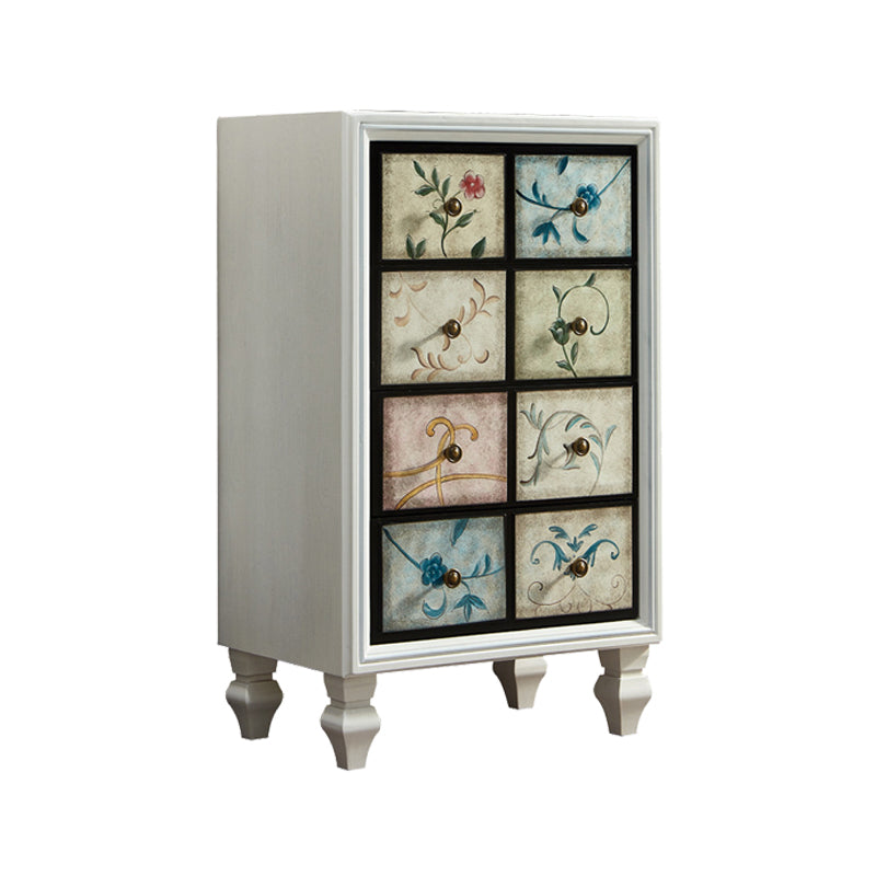 Traditional Bedroom Wooden Storage Chest Horizontal Chest with Drawers