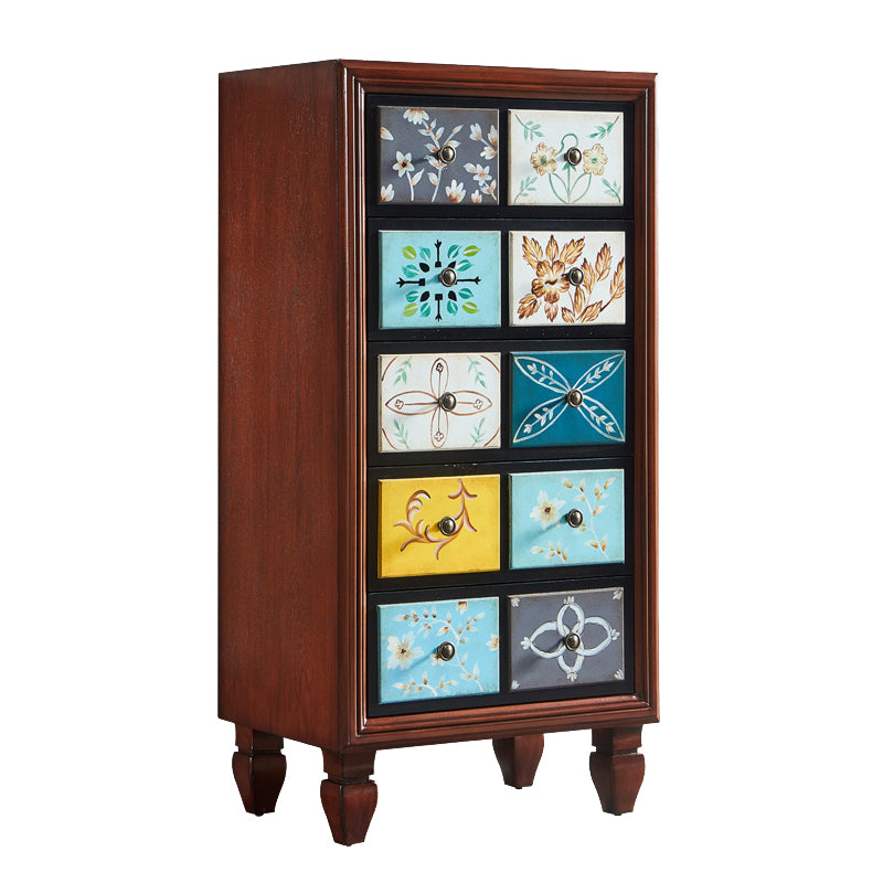 Traditional Bedroom Wooden Storage Chest Horizontal Chest with Drawers