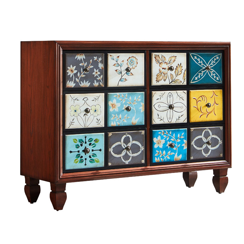 Traditional Bedroom Wooden Storage Chest Horizontal Chest with Drawers