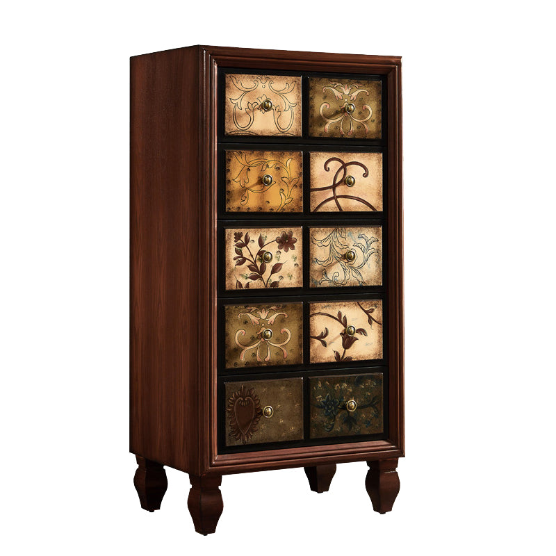 Traditional Bedroom Wooden Storage Chest Horizontal Chest with Drawers