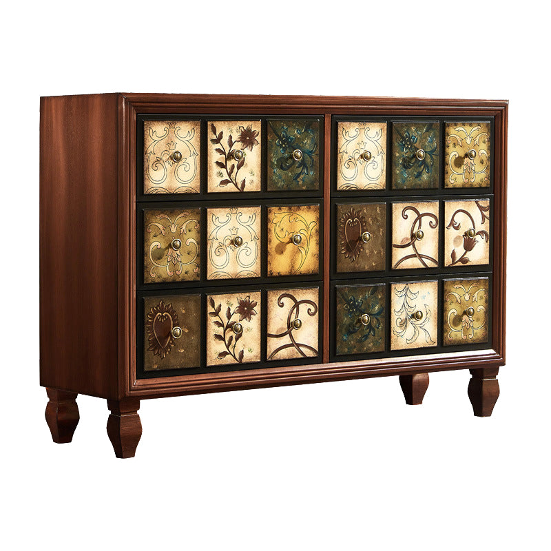 Traditional Bedroom Wooden Storage Chest Horizontal Chest with Drawers