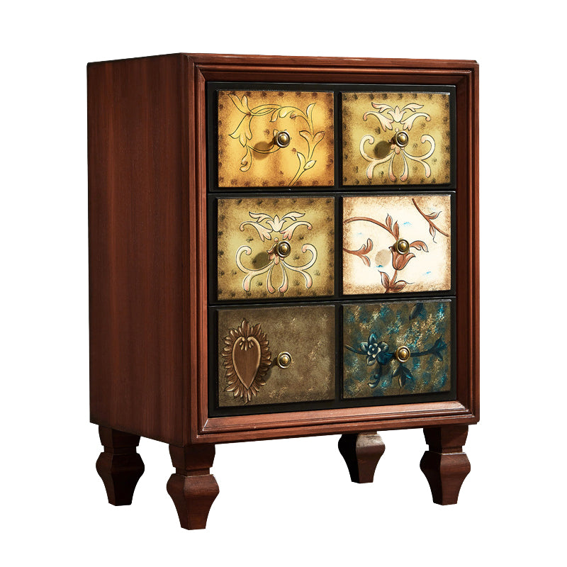 Traditional Bedroom Wooden Storage Chest Horizontal Chest with Drawers