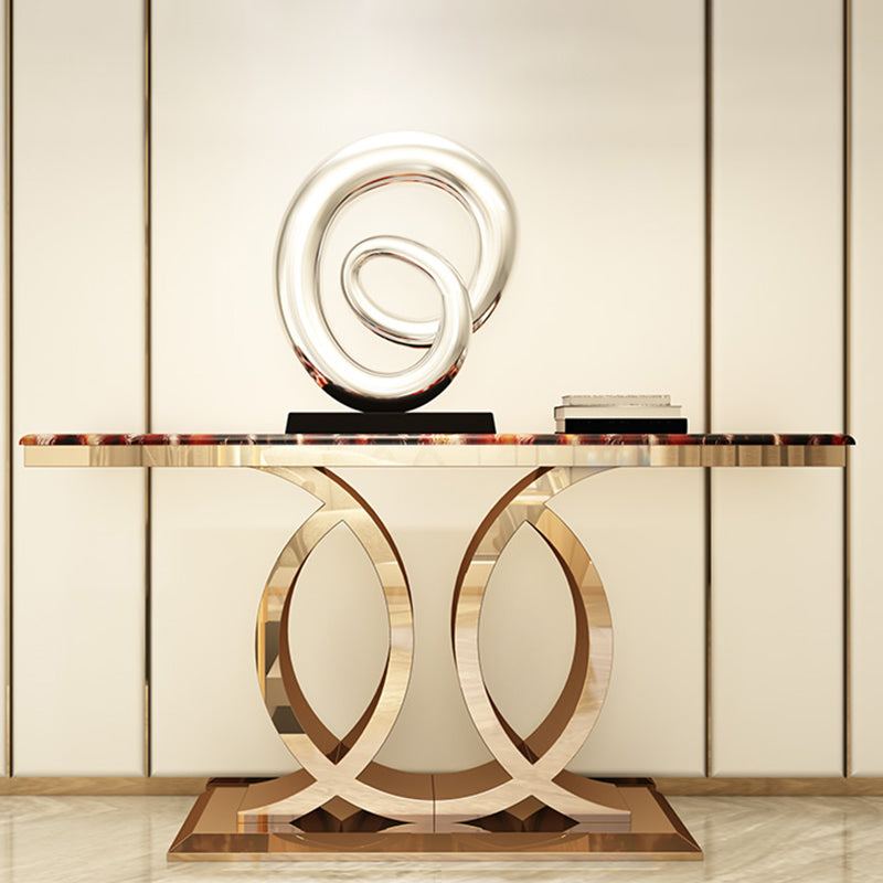 Glam Marble Console Table Rectangle 16" W Accent Table for Hall