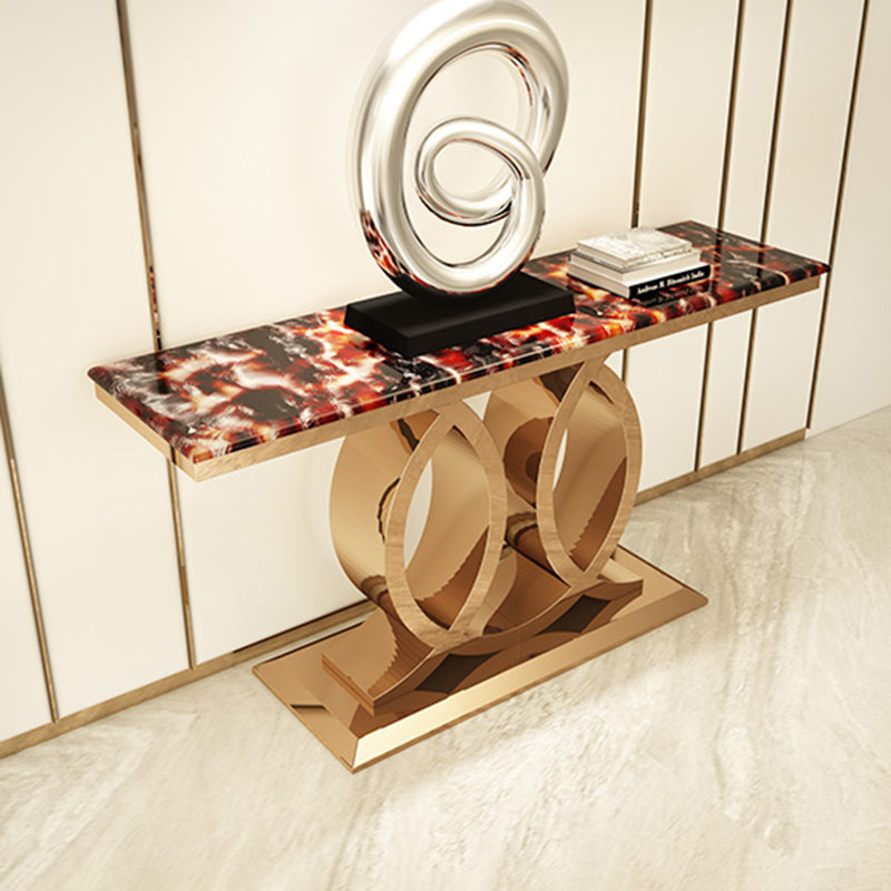 Glam Marble Console Table Rectangle 16" W Accent Table for Hall