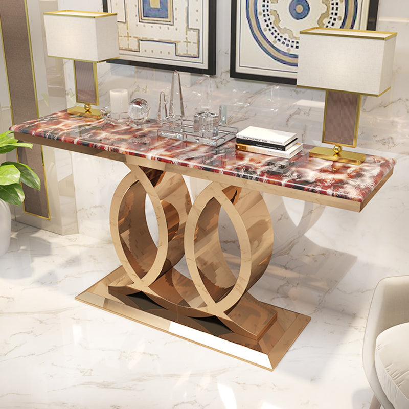 Glam Marble Console Table Rectangle 16" W Accent Table for Hall