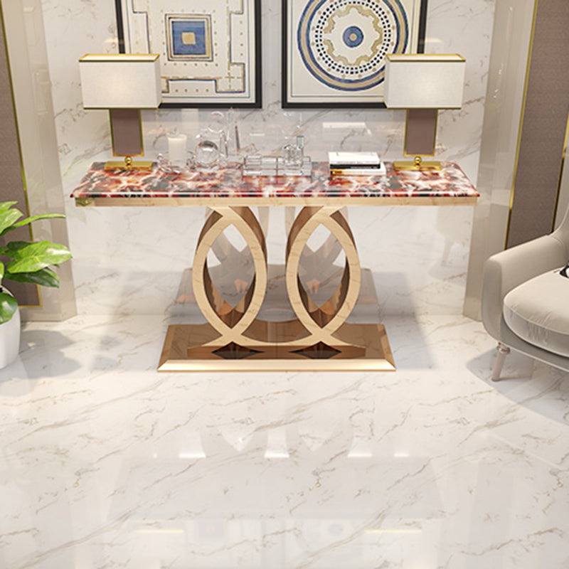 Glam Marble Console Table Rectangle 16" W Accent Table for Hall